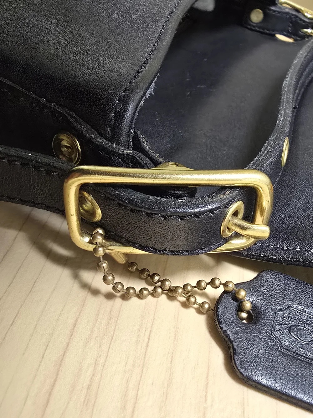 Vintage COACH 9821 Black Leather Slim Flap Crossbody Legacy Purse Made USA 2001